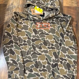 Vans Green Camo Hoodie with White Accents Youth Large NWT
